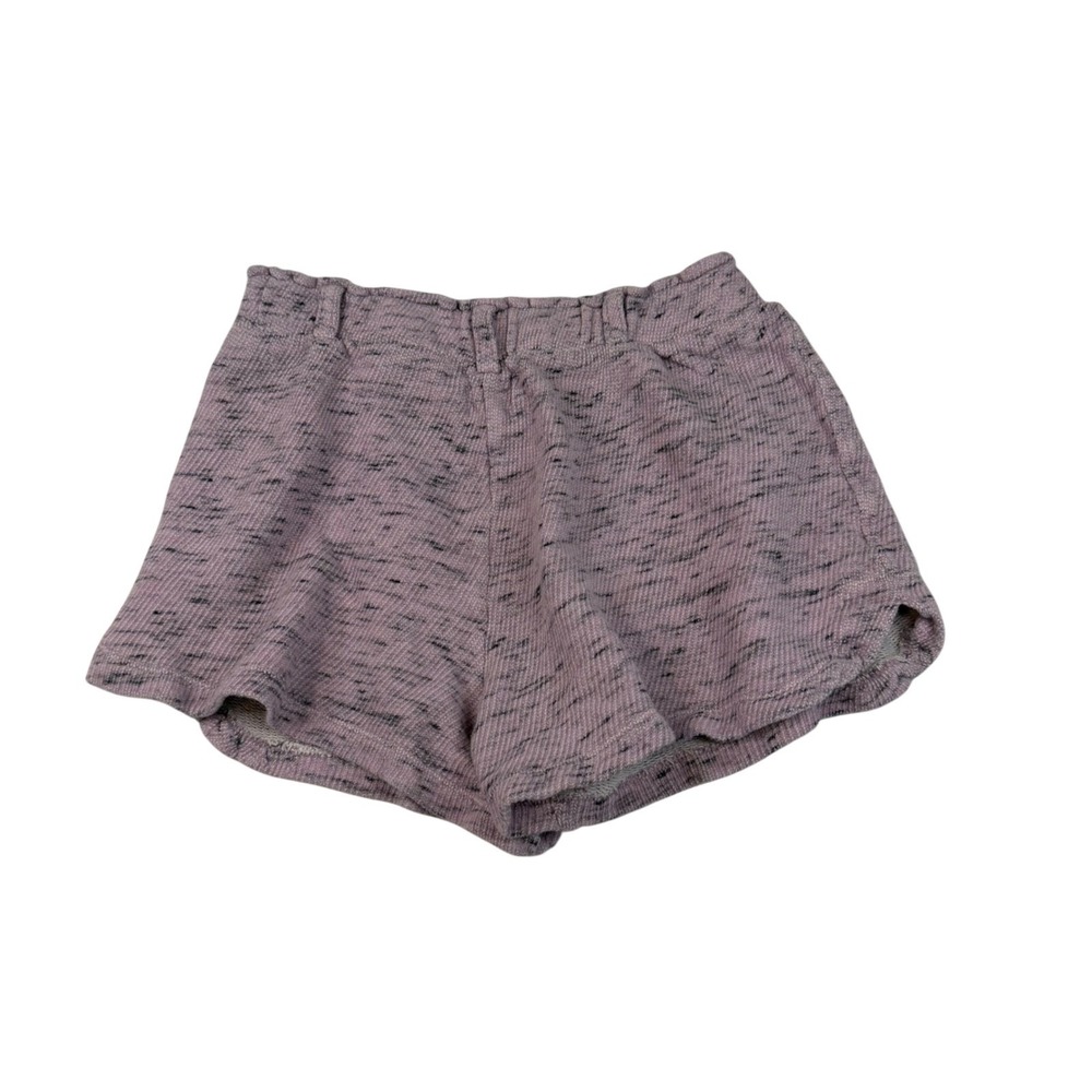 Wonderly Pink Space Dye Knit Lounge Shorts Medium Dolphin Hem Ribbed Marl